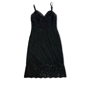 Henson Kickernick Vintage 1960s-1970s Black Lace Slip Lingerie‎ Dress
